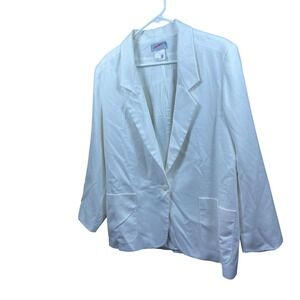 The Wyndham Collection White Textured Blazer Jacket Women's Size 16